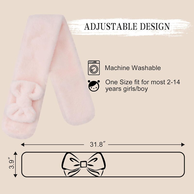 YATANAM Girls Scarf Fuzzy Fleece Kids Scarves Winter Warm Scarf Toddler Adjustable Soft Neck Warmer - Image 4